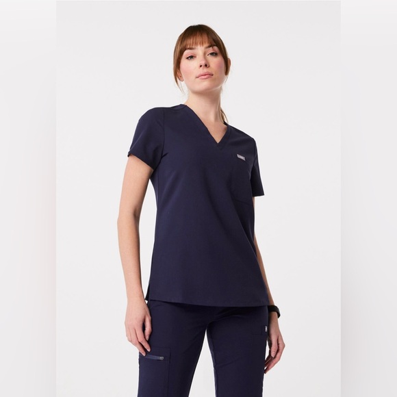 FIGS Catarina One Pocket Scrub Top Size S Navy PO 2785 FW1000 - Picture 1 of 11